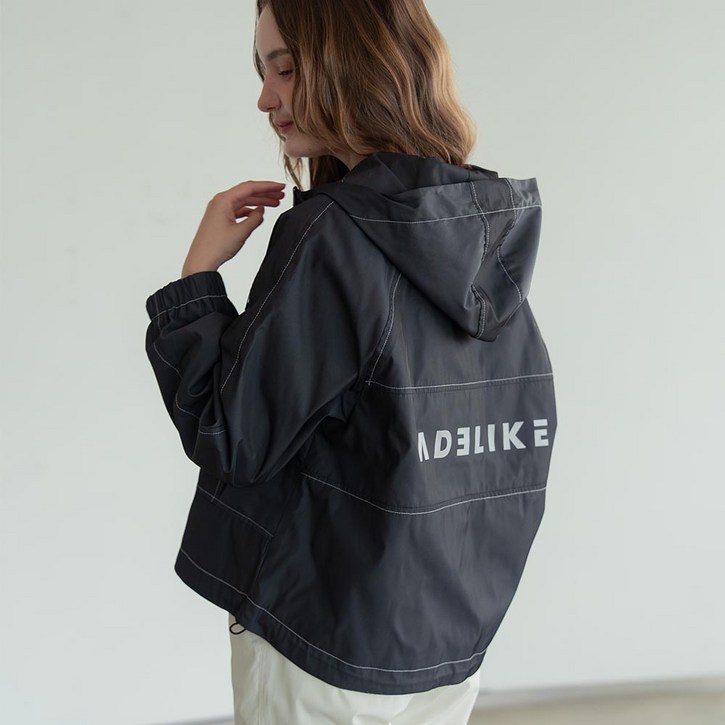 아델라이크 여성 골프 스티치 블록 메모리 바람막이 후드 점퍼 빅사이즈 여성 골프웨어 간절기용 봄 파크골프옷 가을 골프점퍼 여성 파크골프 골프자켓 윈드스토퍼 방풍바람막이 골프점퍼