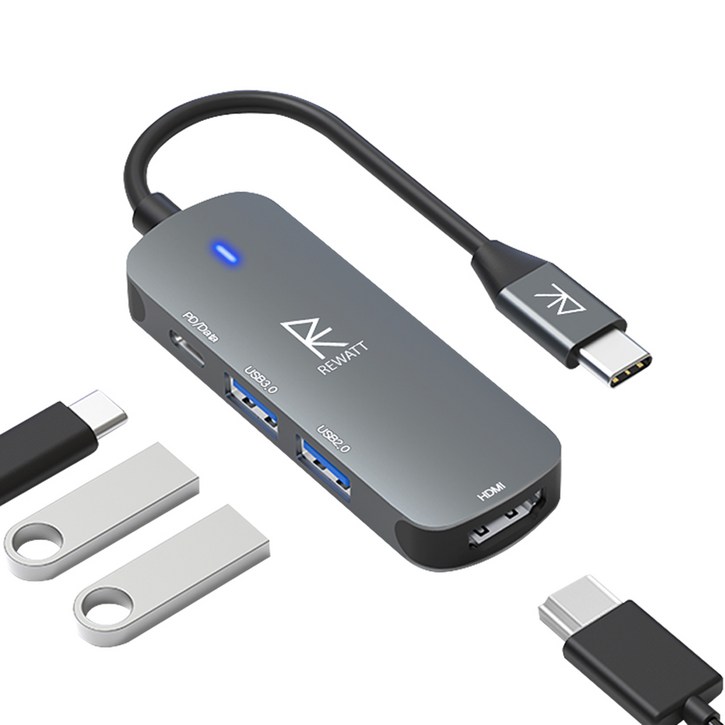 리와트 C타입 멀티허브 USB 3.0 HDMI 4K 미러링 맥북 썬더볼트 RM469