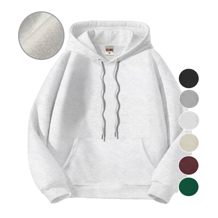 이라인 국산 기모 후드티 베이직룩 남녀공용 특양면 무지