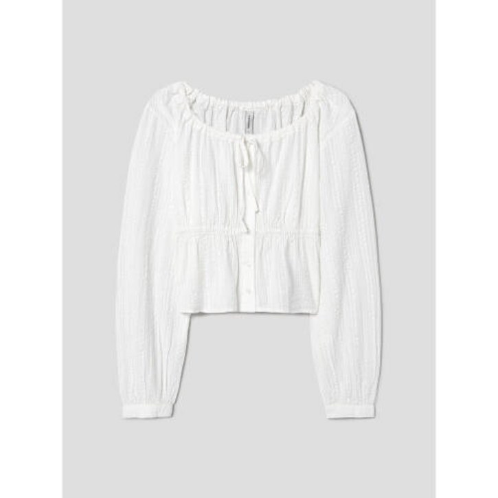 에잇세컨즈 8SECONDS 코튼 주름지 볼륨 블라우스 화이트 324464LY91 OXN895 KJV622