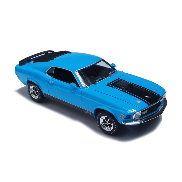 마이스토 118 1970 포드 머스탱 마하 1 다이캐스트 자동차모형 올드카, 블루, 1개