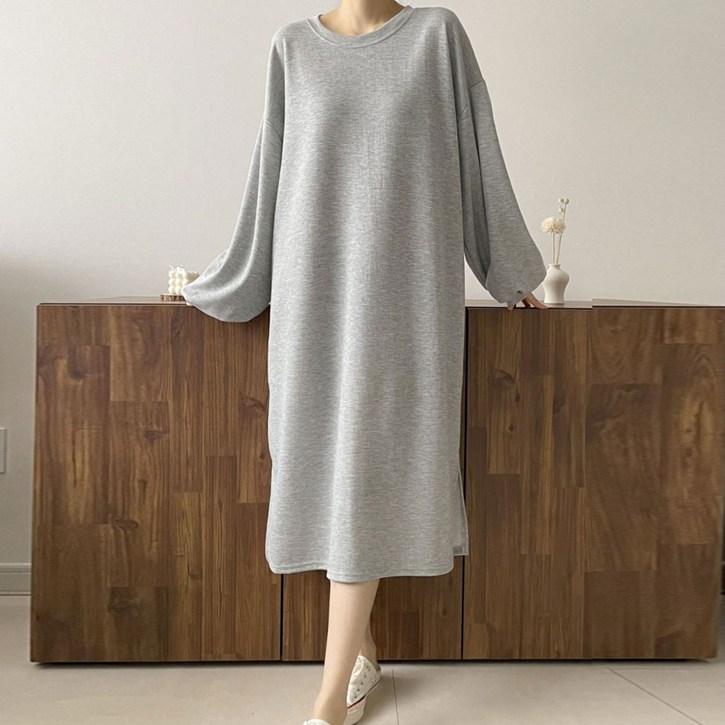 국산 오버핏 긴팔 롱원피스 캐쥬얼 마실룩 홈웨어룩