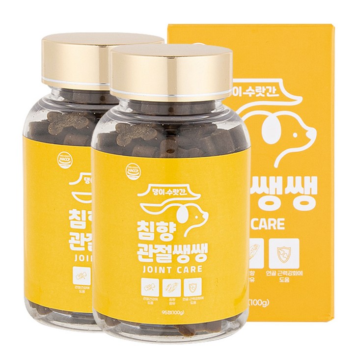 강아지 관절영양제 슬개골탈구 증상 콘드로이친 보스웰리아 오메가3 댕이수랏간 침향관절쌩쌩 100g, 95정, 뼈관절강화, 2개 강아지 관절영양제 슬개골탈구 증상 콘드로이친 보스웰리아 오메가3 댕이수랏간 침향관절쌩쌩 100g, 95정, 뼈관절강화, 2개