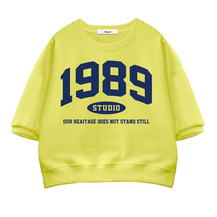 TSF 1989스튜디오 세미오버핏 크롭 반팔 맨투맨