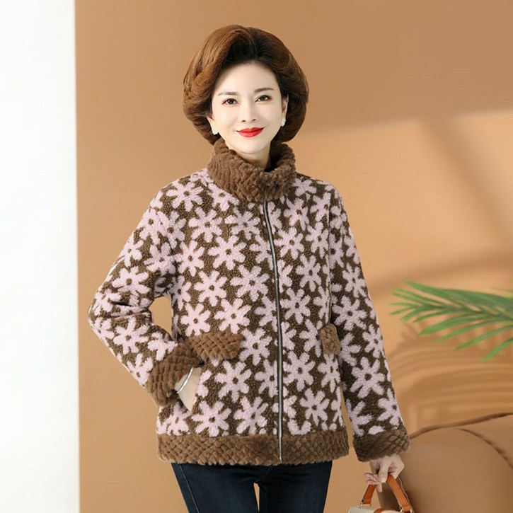 ROYALBELLE 중년여성 가을 겨울 꽃무늬 따뜻한 퀼팅 자켓 Y0102910 ROYALBELLE 중년여성 가을 겨울 꽃무늬 따뜻한 퀼팅 자켓 Y0102910