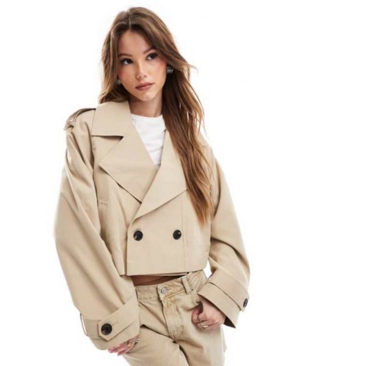 ASOS DESIGN 스톤 크롭 트렌치코트 ASOS DESIGN 스톤 크롭 트렌치코트
