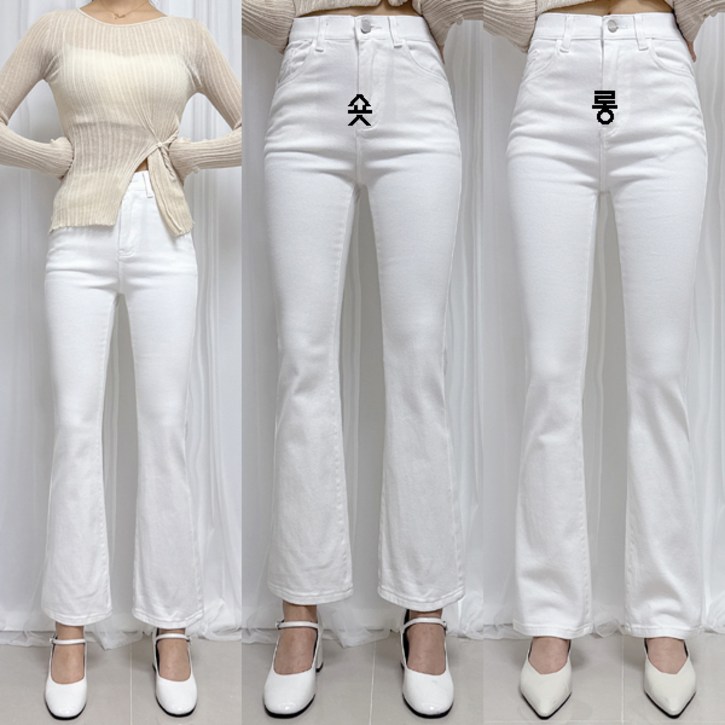 제이엠스타일 8컬러숏,롱S2XL 여성 스판 부츠컷 청바지 여자 블랙 검정 나팔 바지 빅사이즈 봄 여름 가을 키작녀 키큰녀