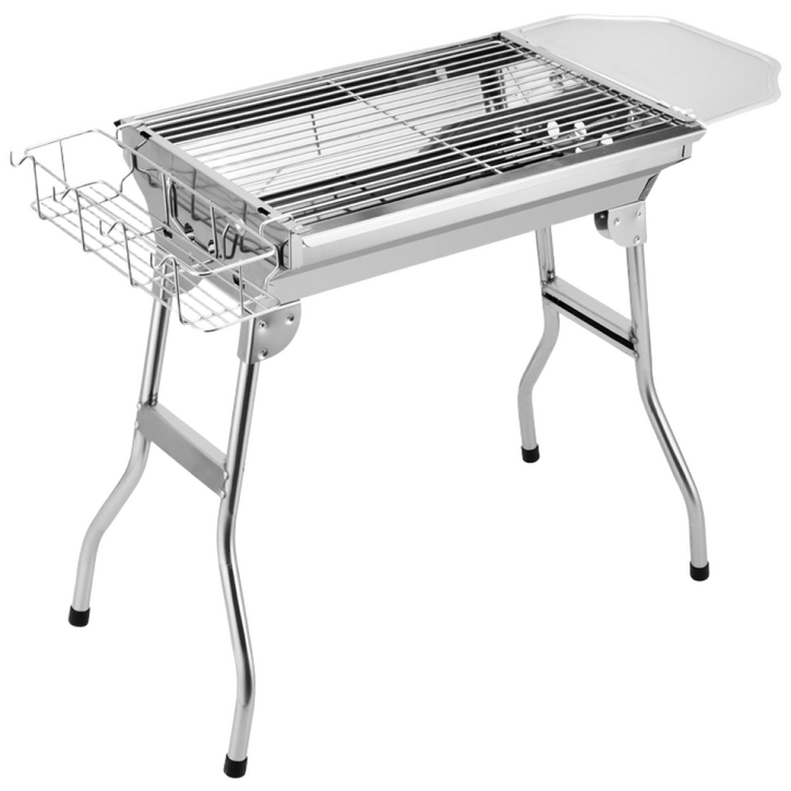 (캠핑플렉스) 플렉스 그릴 접이식 스테인레스 바베큐그릴 야외용 캠핑화로대 BBQ 용품 숯불구이 숯불그릴 화로대, 1개