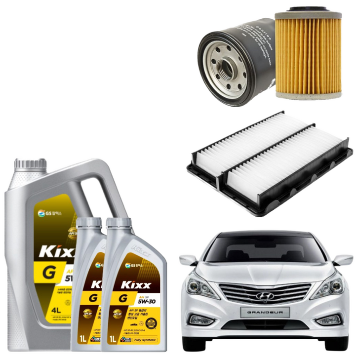 그랜저HG 3.0 가솔린 LPI 엔진오일세트 킥스G 에어필터 오일필터 순정 호환형, 6L, 5w30, 1세트