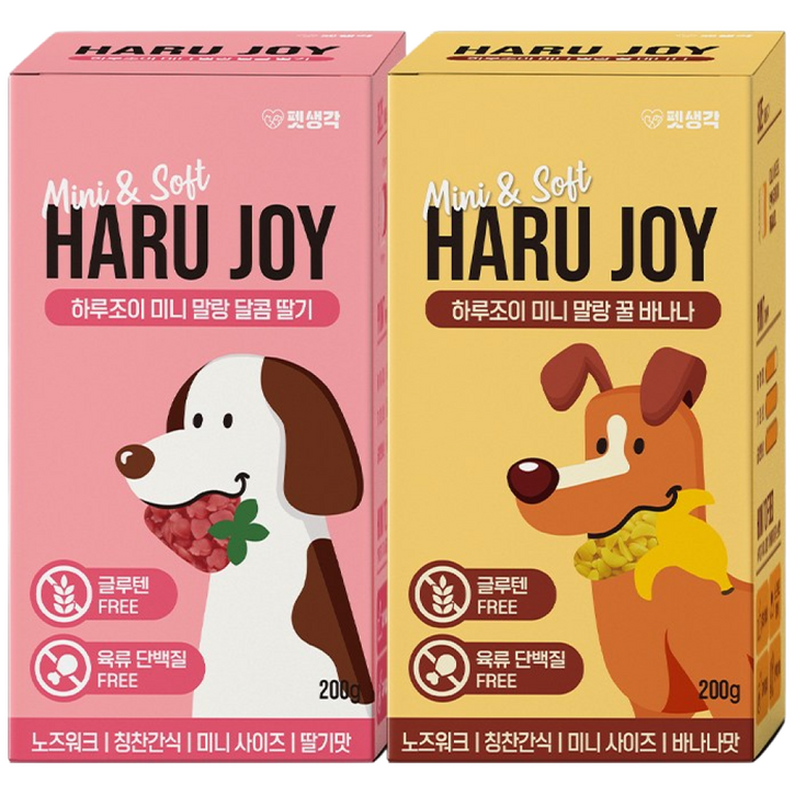 펫생각 딸바 세트 저칼로리 바나나 딸기맛 대용량 강아지 간식 약 1800알 노즈워크 다이어트 칭찬 보상 교육 훈련용, 1개