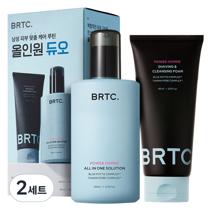 비알티씨 파워 옴므 듀오 올인원 200ml 클렌징 폼 150ml 세트, 350ml, 2세트 비알티씨 파워 옴므 듀오 올인원 200ml 클렌징 폼 150ml 세트, 350ml, 2세트