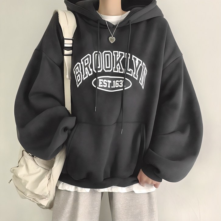 위드후이린 여성용 브루클린 루즈핏 후드 맨투맨 위드후이린 여성용 브루클린 루즈핏 후드 맨투맨