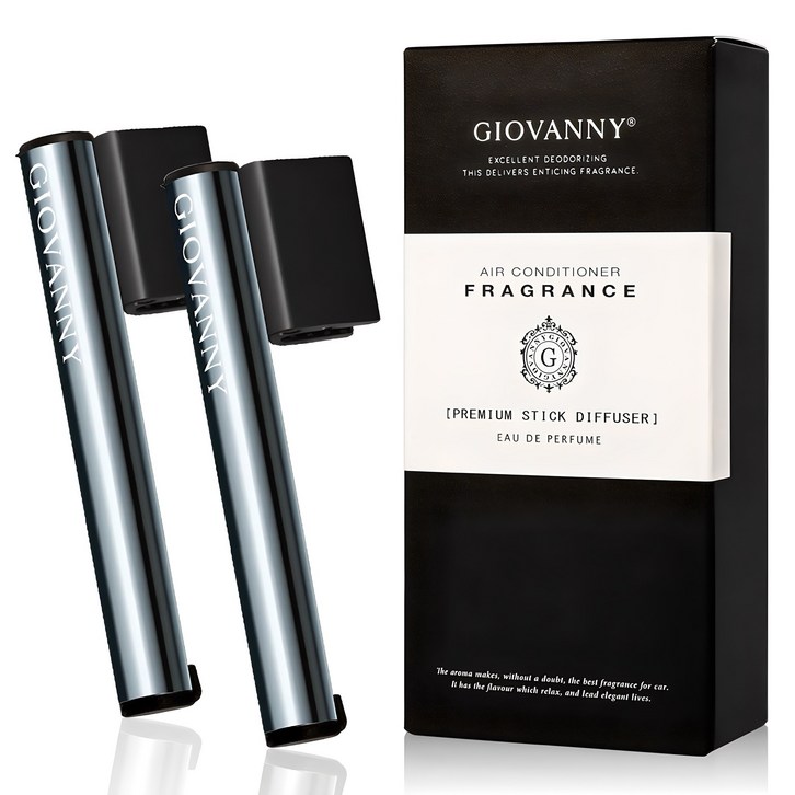 GIOVANNY 차량용 프리미엄 스틱 디퓨저 2p + 리필 4p 피코크 블루