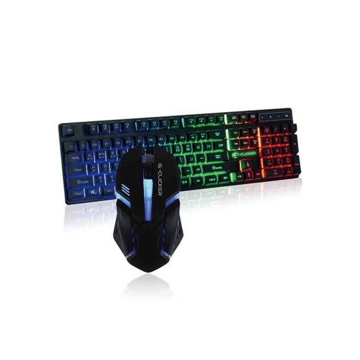 지클릭커 GMK180 유선 키보드 마우스 세트, 블랙, GMK180, 일반형