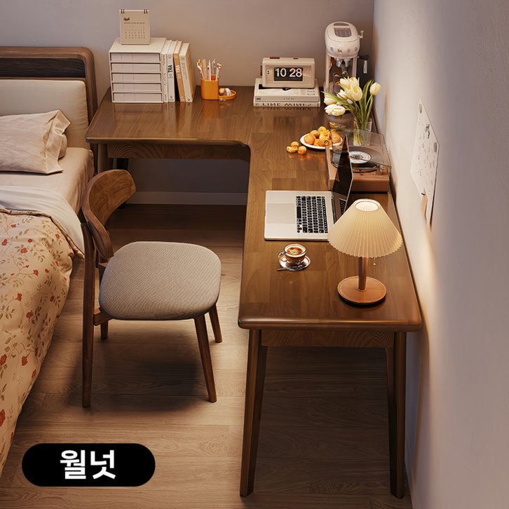 파크브릭 우드 ㄱ자책상 코너책상 기역자 좁은방 테이블 데스크 원목 서재 거실