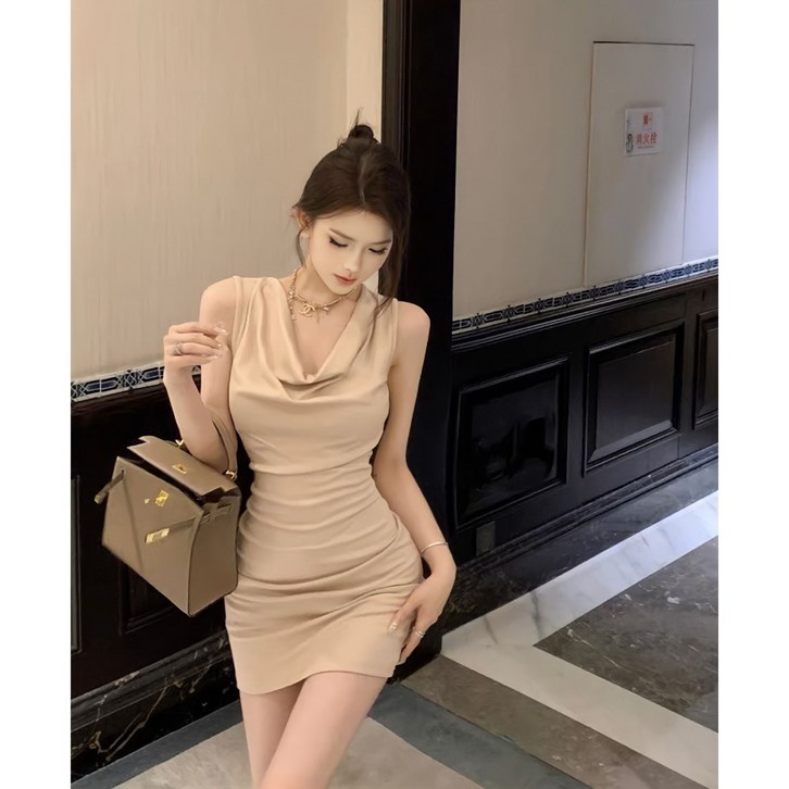 베이비블루 텐셀 투웨이 드레이프 셔링 원피스