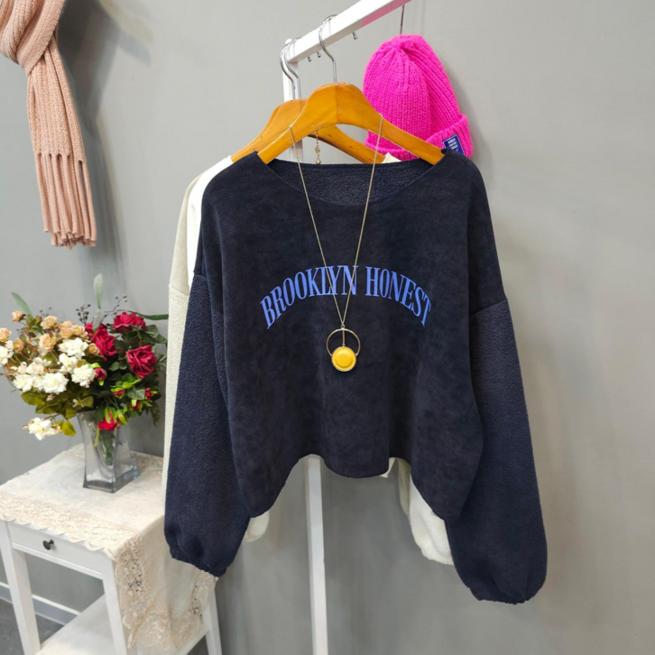 호네스트 골지부클 이중지 크롭기모티