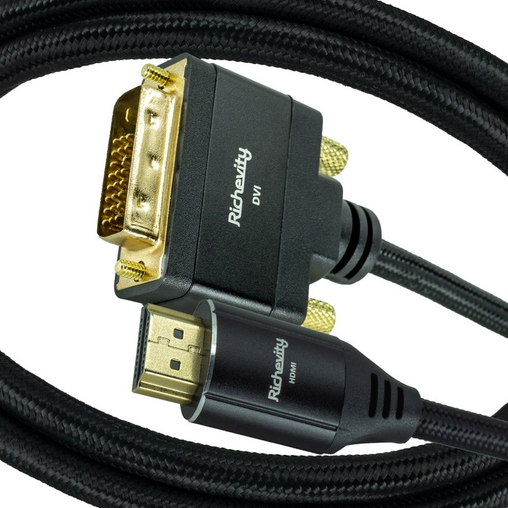 리체비티 하이퀄리티 4K HDMI to DVI 케이블 HDMI2.0 DVI-D DualLink, 3M, 1개