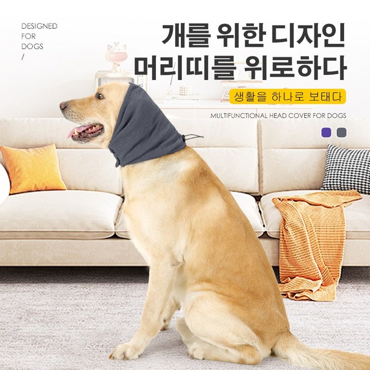 애완동물 보온 방한용 머리띠 강아지 귀마개 강아지가 귀마개를 달래다, Gray, 1개