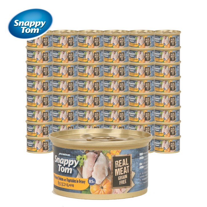 스내피톰 프리미엄 고양이 습식 주식 캔, 48개, 85g, 혼합맛흰살닭고기야채