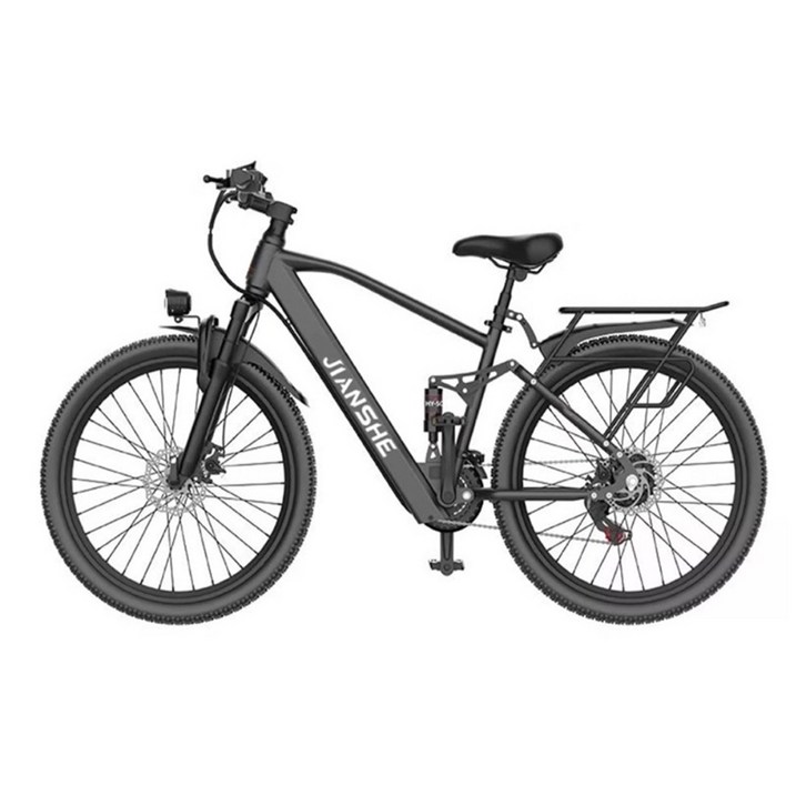 플럭스 오래가는전기자전거 MTB 출퇴근 고성능 자토바이 성인용 리튬배터리 배달 가성비, 리얼블랙26인치, 하이텐강