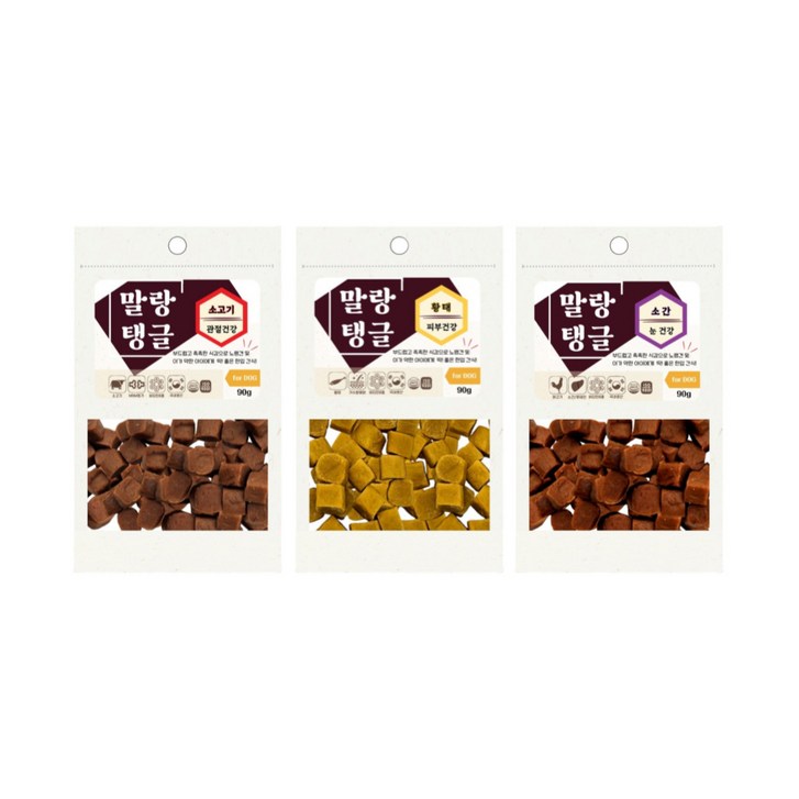 말랑탱글 기능성 수제간식 3종, 1개, 90g, 황태피부건강