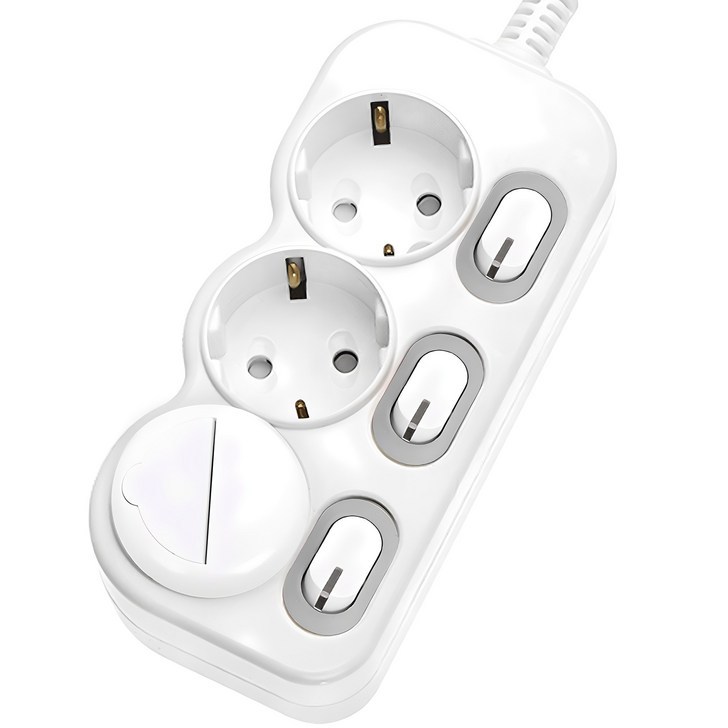 에코파워탭 LED 스위치 개별 절전형 멀티탭 3구 EPM 203N, 2m, 1개