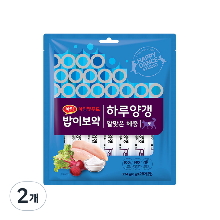 하림펫푸드 밥이보약 하루양갱 알맞은 체중 고양이 간식, 닭고기, 224g, 2개 하림펫푸드 밥이보약 하루양갱 알맞은 체중 고양이 간식, 닭고기, 224g, 2개