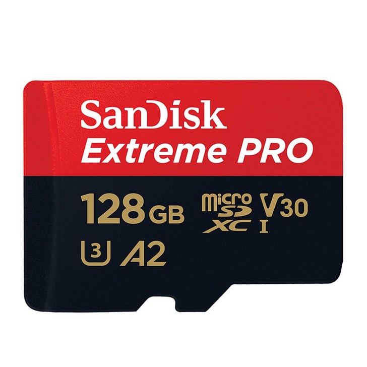 샌디스크 MicroSD 익스트림 프로 UHSI 메모리카드 U3 4K, 128GB