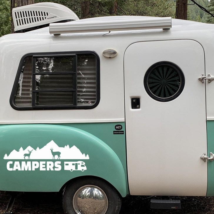 캠핑카 차량용스티커 튜닝 자동차스티커 카라반꾸미기 데칼스티커 10종, 화이트, 1개