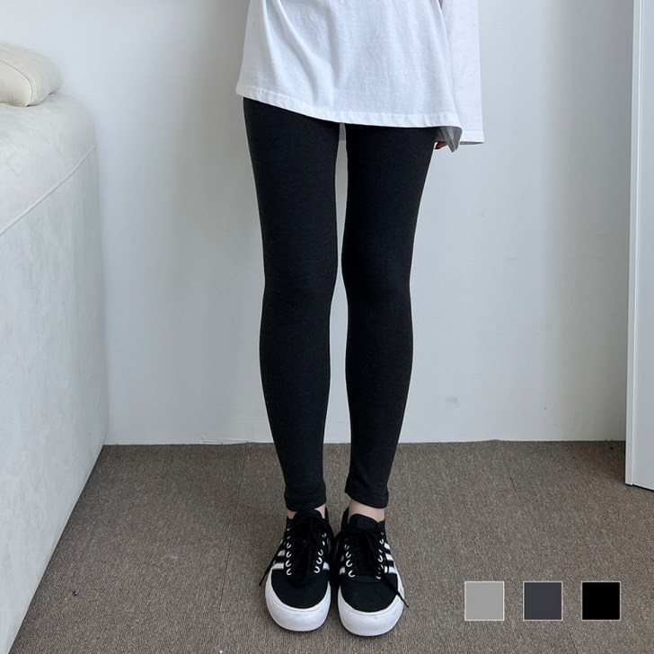 여성 기본핏 데일리 기모 피치 레깅스 팬츠