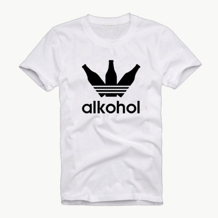 [투준플레이] 알코올 alkohol 빅사이즈 남여공용 M~4XL 라운드 프린트 레터링 캐릭터 반팔 티셔츠 커플 단체 - 투데이밈