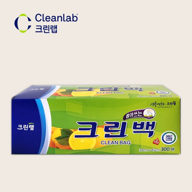 크린랲 뽑아쓰는 크린백 대 30 cm x 45 cm, 대(L), 300매입, 1개