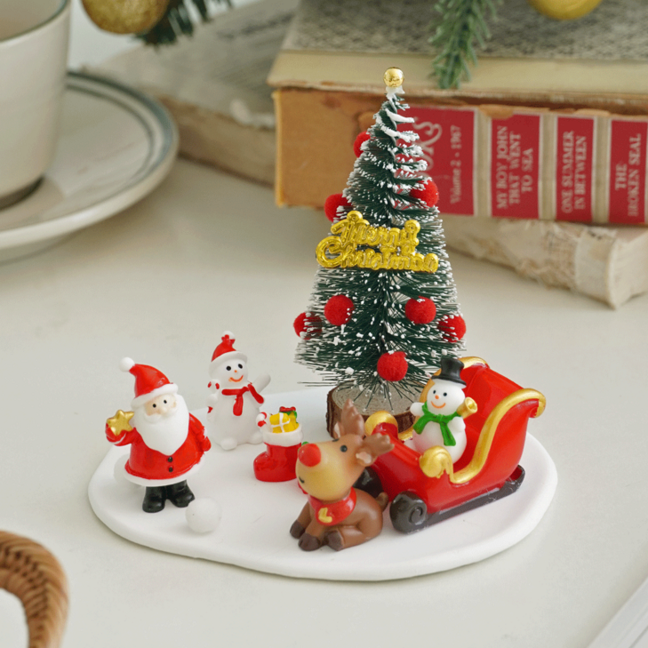 데미무드 크리스마스 눈내린 산타마을 미니어처 20개 세트 소품 오브제