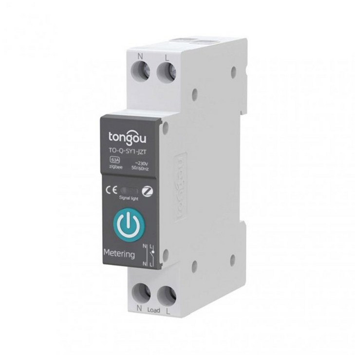 ZigbeeWiFi 홈 계량 스마트 차단기 63A 스위치 제어 레일 DIN TUYA 90V 무선 240V 회로 원격 스위치 1P