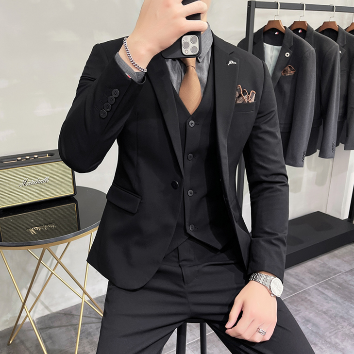 남자정장 남성용 수트 세트 3피스코트조끼바지 남자 정장세트 맨잇슈트 프리미엄4컬러 하객룩 면접 결혼식