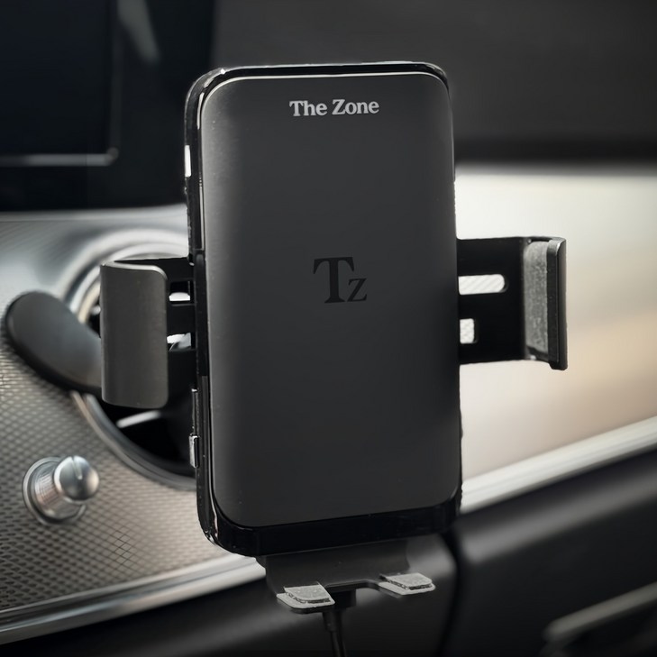 더존 차량용 15W 듀얼코일 FOD센서 고속 무선충전 거치대 TZ-C100S + USB 시거잭