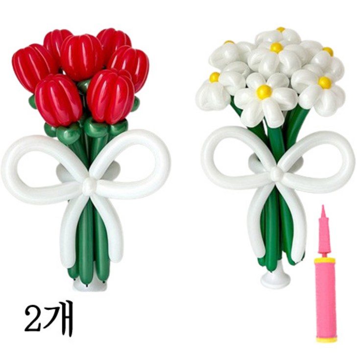 풍선꽃다발 DIY 파티 장식 용품 만들기 손펌프 세트, 1개, 레드그린그린화이트 풍선꽃다발 DIY 파티 장식 용품 만들기 손펌프 세트, 1개, 레드그린그린화이트