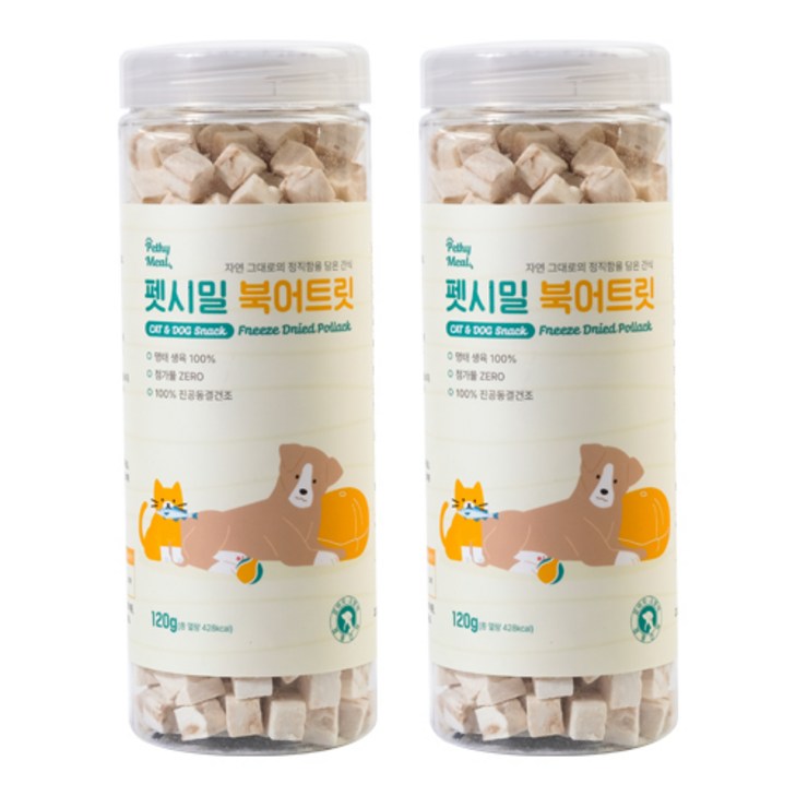 펫시밀 저염분 북어트릿 동결건조 강아지 고양이 동물병원 입점간식, 건어포, 120g, 2개 펫시밀 저염분 북어트릿 동결건조 강아지 고양이 동물병원 입점간식, 건어포, 120g, 2개