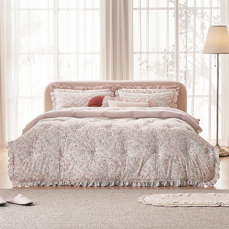 로라애슐리 퀸 3종 세트 죠앤 60수 아사면 차렵이불패드베개커버2