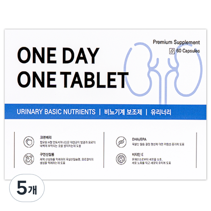 원데이원테블렛 강아지 고양이 영양제 유리너리 60캡슐, 60회분, 유리너리결석, 5개