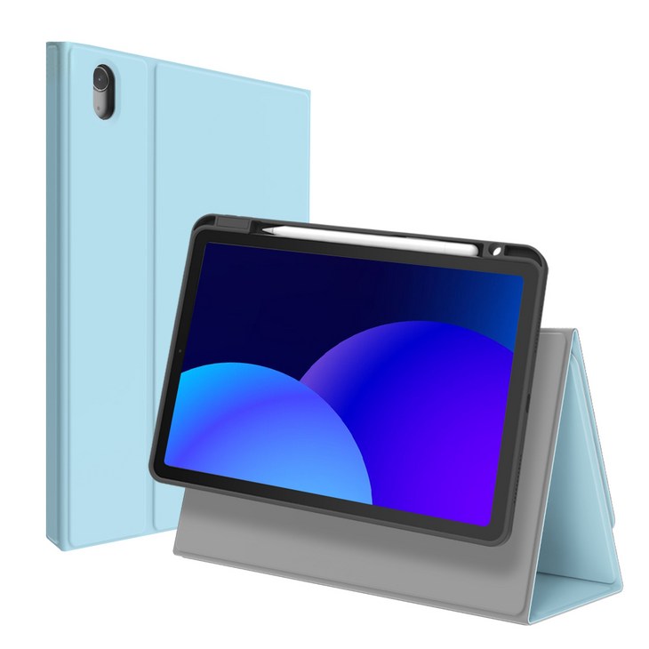 랩씨 태블릿PC 2in1 스마트 커버 펜슬 수납 마그네틱 슬림핏 케이스, 파스텔블루