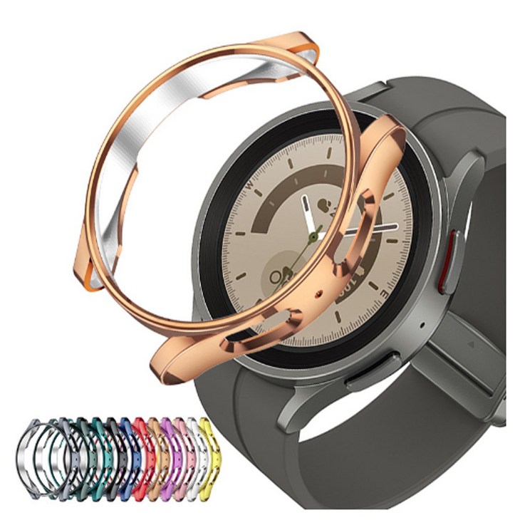 갤럭시 워치6 40 44 43 47mm 골프에디션 실리콘 케이스 풀커버 케이스 SMR930R940R950R960 호환, 로즈골드