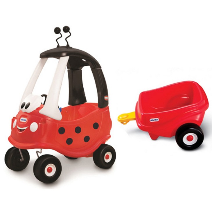 리틀타익스 붕붕카 코지쿠페 레이디버그 지붕차 트레일러 세트 조립배송 유아 자동차, 1개, 상세페이지 참조