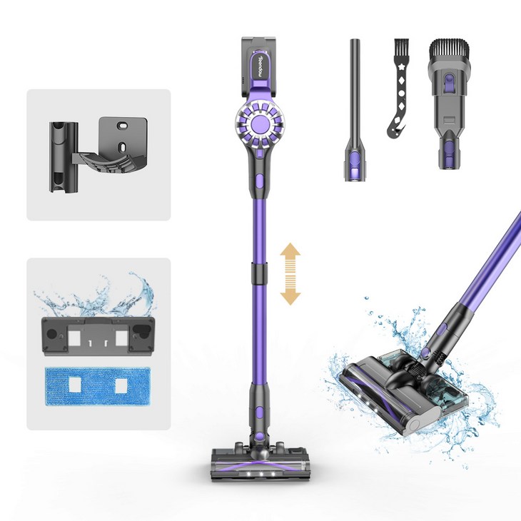 최신형 틴도우 차이슨 무선청소기 BLDC 스틱형 원룸 청소기물걸레 기트다양한 구성품, 퍼플, V07