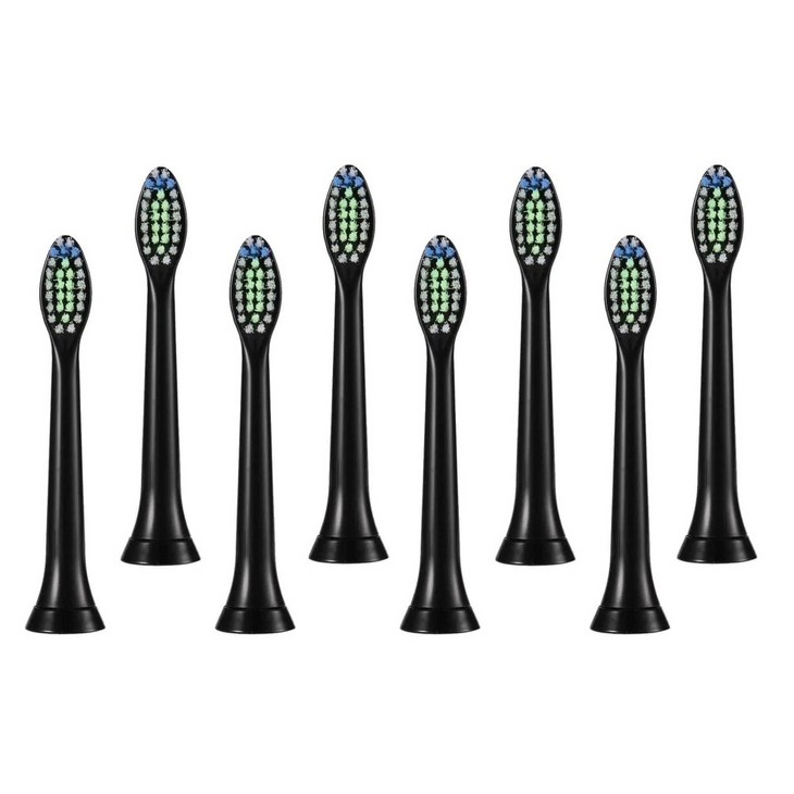 필립스 전용 전동칫솔 호환 리필모 HX9350 HX9351 HX9352 호환 칫솔모 블랙, 8개, 필립스 블랙