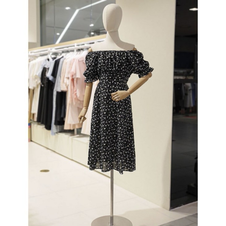 SOUP 숲 플라워 셔링 오프숄더 쉬폰 원피스 SB5OP87