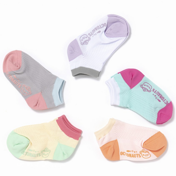 옥토넛 드라이쿨 아동 양말 5족세트 미끄럼방지 2호 3호 3세 4세 5세 6세
