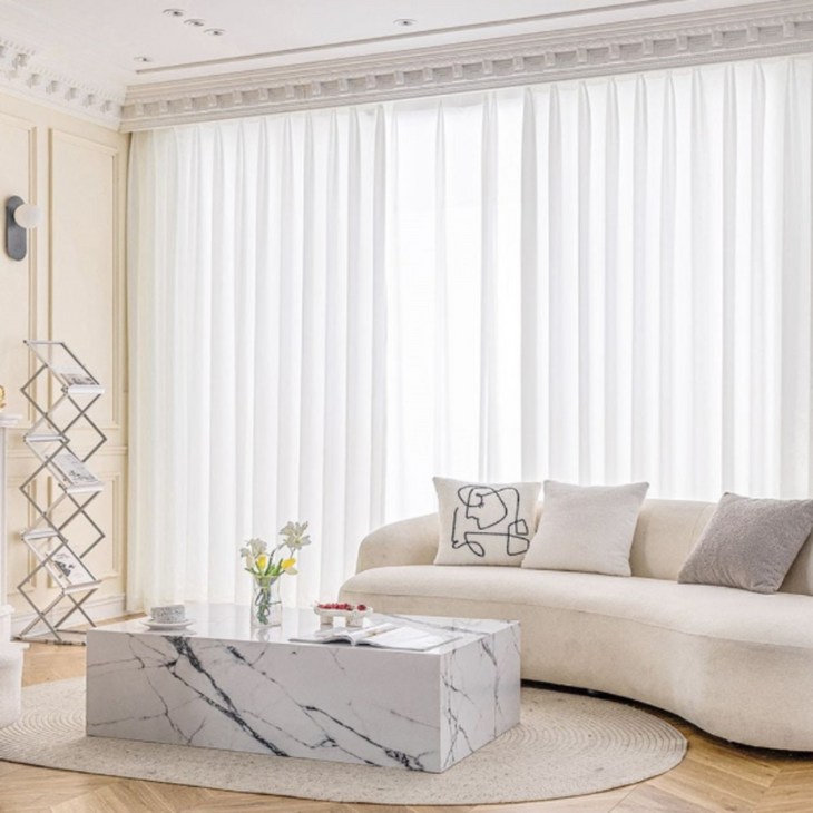 에스앤비코리아 비침없고 이음선없는 차르르 호텔식 나비주름 커튼