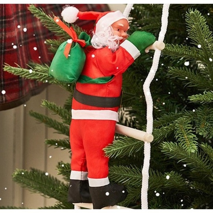 룸시드 크리스마스 벽타는 사다리 산타 인형 트리 문 장식소품 90CM, 1개